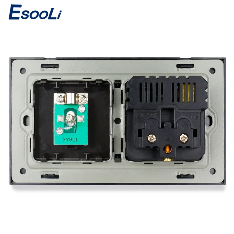 ESOOLI роскошная стеклянная панель 2 комплекта настенная мощность 16А французский