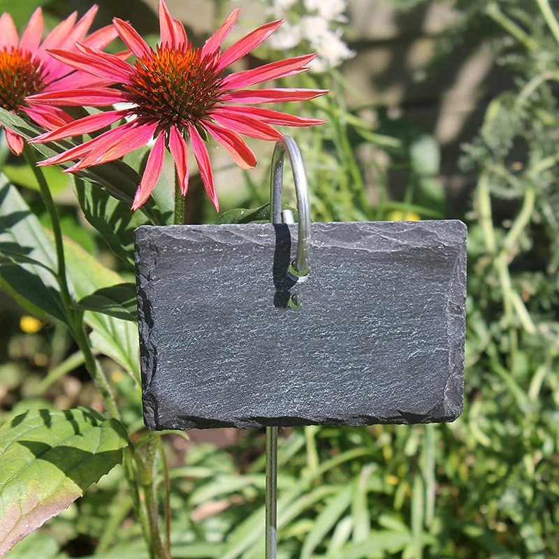 

10Pcs Plant Label Garden Markers Signs Labels Weatherproof Reusable Slate Hanging Tags on for Flower Bed Pots Planters