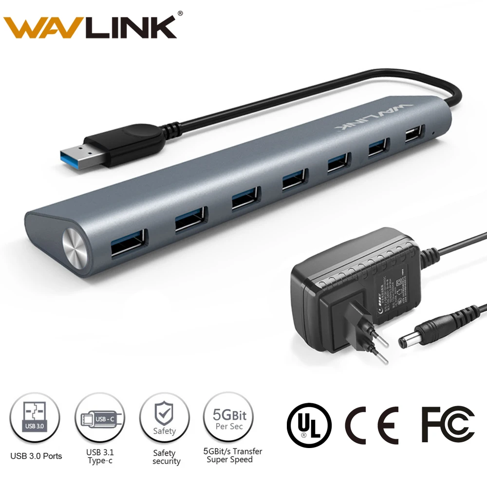 Алюминиевый usb хаб с портом 4/7 адаптером питания c концентратор разветвитель типа