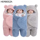 Мягкие одеяла HERBEEZA для новорожденных, детский спальный мешок, конверт для сна, 100% хлопок, плотный кокон для детской одежды