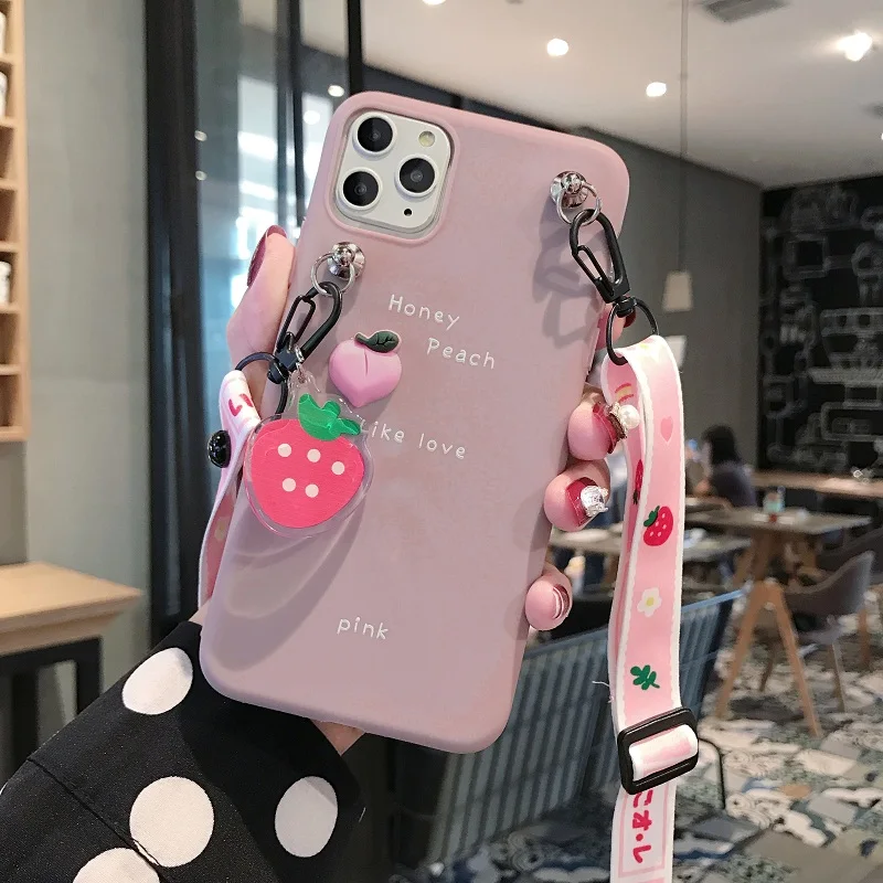 Ремешок авокадо для iPhone11 Pro max xs xr чехол телефона жидкий силикон 6s 7 8plus со шнурком
