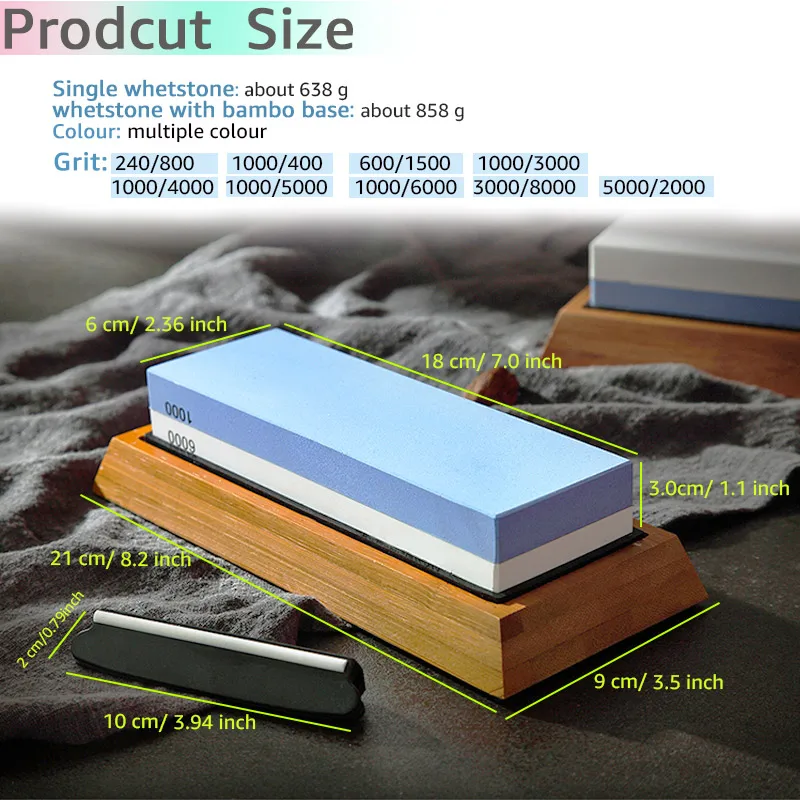 Точильный камень для ножей двухсторонние бруски кухонный точильный шлифовки и