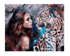 Безрамное diy картина по номерам Настенный декор живопись на холсте для домашнего декора 4050 см, женская обувь с леопардовым принтом