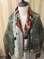 2021 new arrival autumn spring classic horse 140140 cm colorful scarf 65 cashmere 35 silk scarf wrap for women lady girl
