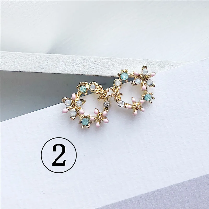 2019 latest design brand ear ring color flower earrings female simple for women |