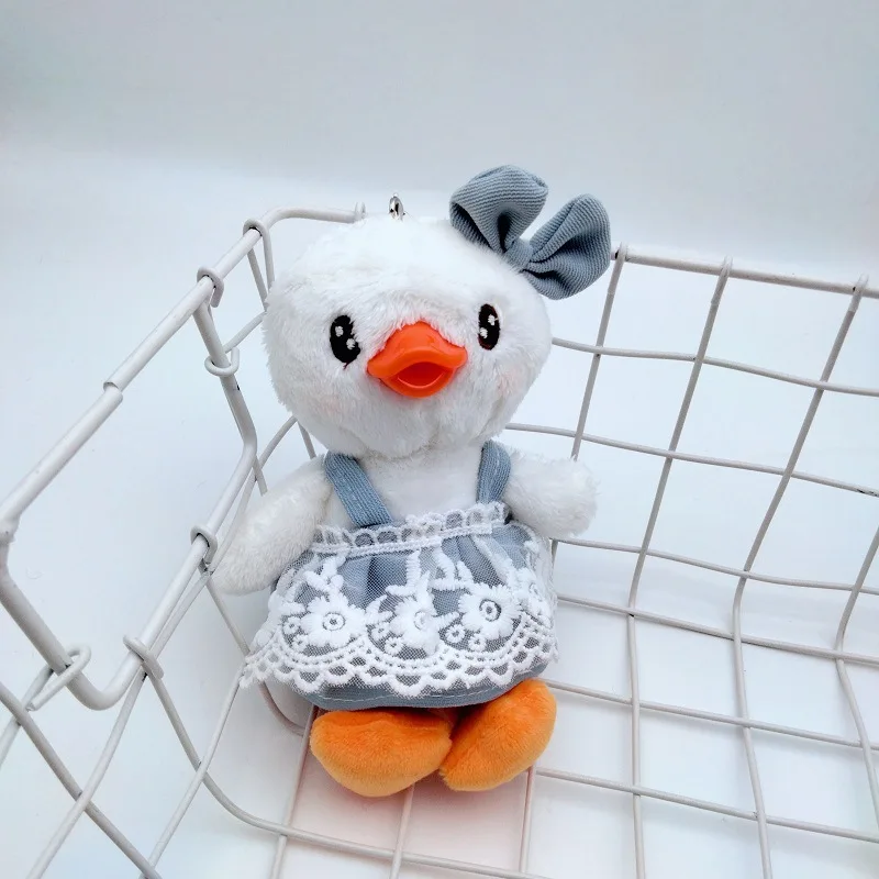 Новинка симпатичное платье-Утенок юбка с цветком модная плюшевая подвеска