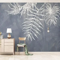 custom mural wallpaper modern 3d navy blue north european style leaf photo wall painting living room tv sofa bedding room fresco