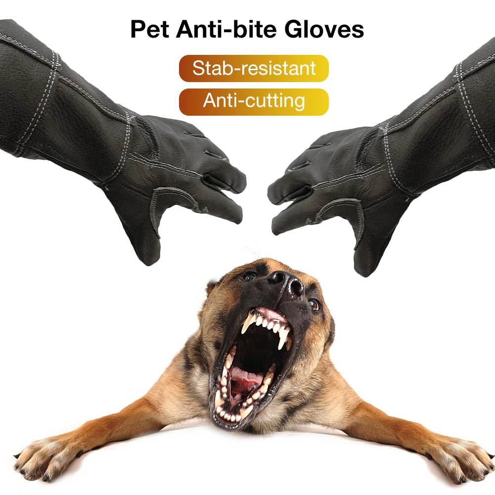 

Upgraded Pet Gloves Beauty DOG CAT Bath Gloves Strengthen Leather Thickened Cowhide Bite-proof Gloves Anti-dog Pet opportune