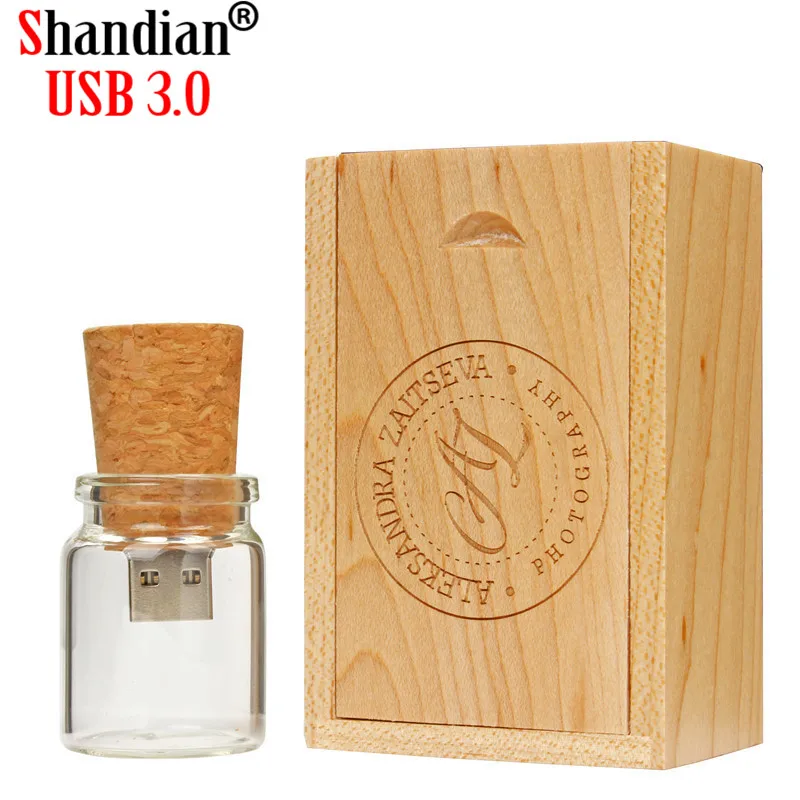 SHANDIAN деревянная пробковая бутылка для дрифтинга usb3.0 флэш-накопитель 4 ГБ 16 32 64