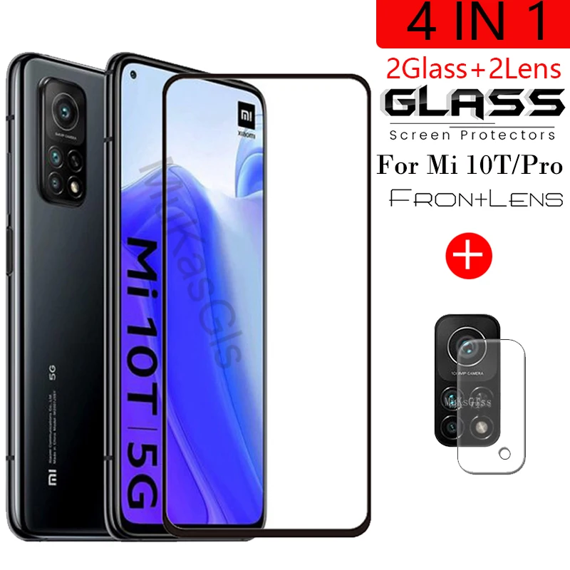 4 в 1 камера + закаленное стекло для Xiaomi Mi 10 T Защитное экрана на Pro защитное