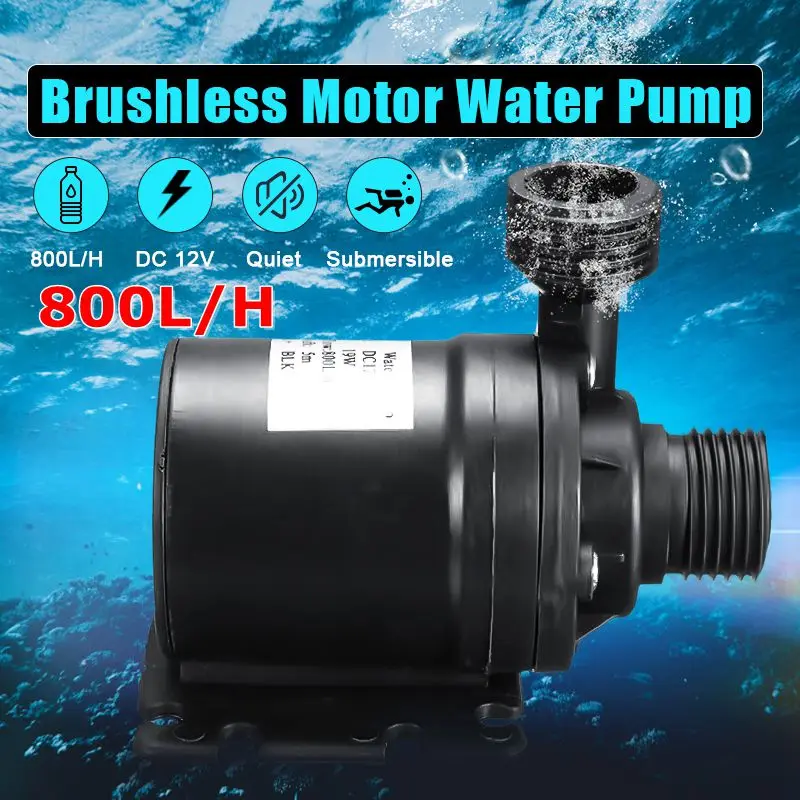 DC 12V 5M 800L/H Портативный Миниатюрный бесщёточный электродвигатель ультра-тихий погружной водяной насос для системы охлаждения фонтанов нагреватель