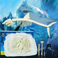 creative archaeology series toy shark excavation manual brain interactive teaching aids toy safety and harmless plaster gift box