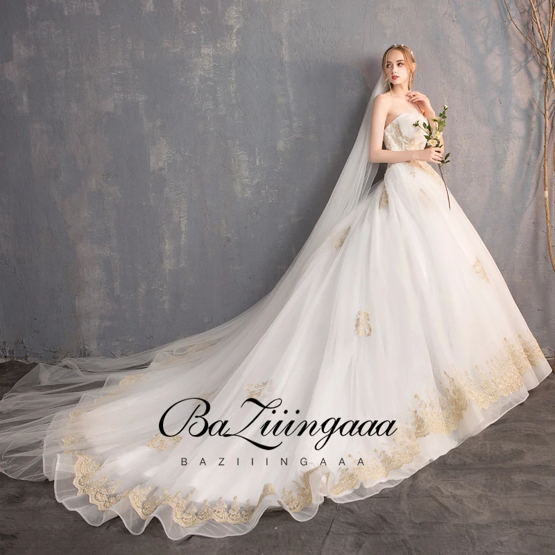 BAZIIINGAAA простое свадебное платье с кружевным рукавом и открытыми плечами подходит