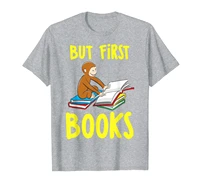 curious george reading but first books graphic t shirt