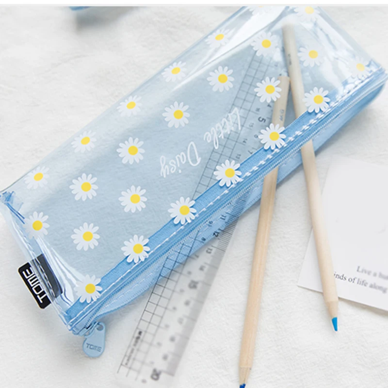 

women Cosmetic Brush Bag Daisy Pencil case Waterproof Creative Litter Stationery Bag Pencil Case Makeup Bag school supplies hot