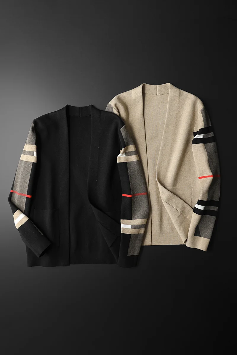 

2021 High Quality Cardigan Sweater Men V Collar Winter Wool Sweaters Fashion Cardigans Male Sweaters Coat Brand Men's Clothing