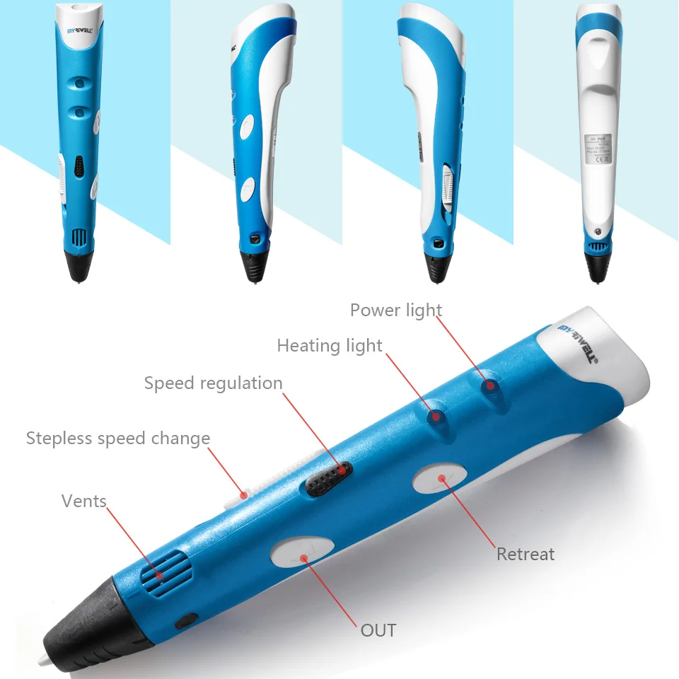 3d ручка myriwell ручки нить из АБС/пла пластика 1 75 мм|3 d pen|3d penmyriwell pen |