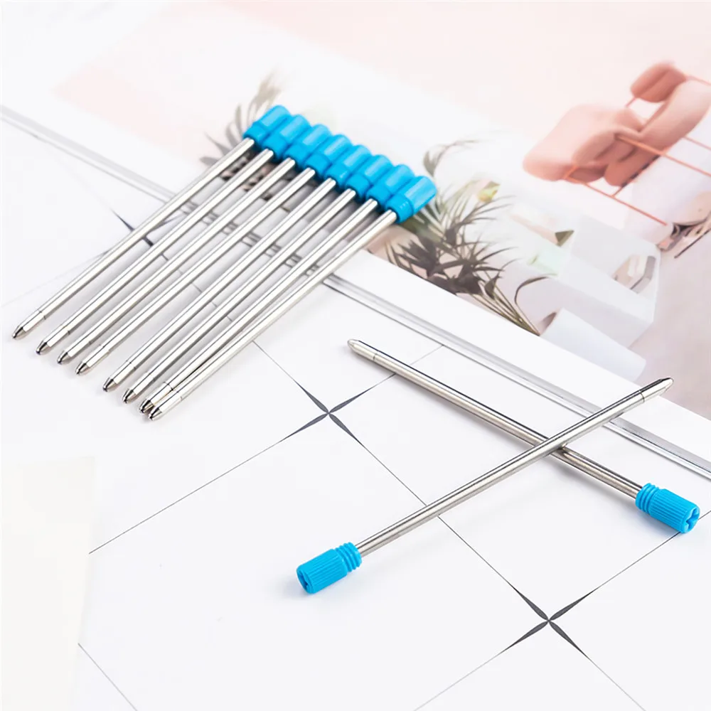 Металлическая шариковая ручка 10 шт./лот заправка черных и синих чернил со