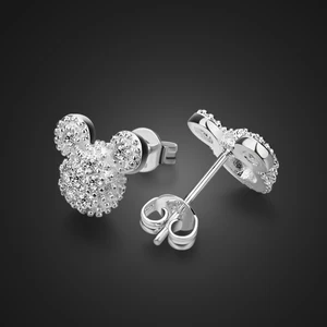 Женские серьги-гвоздики из серебра 100% пробы