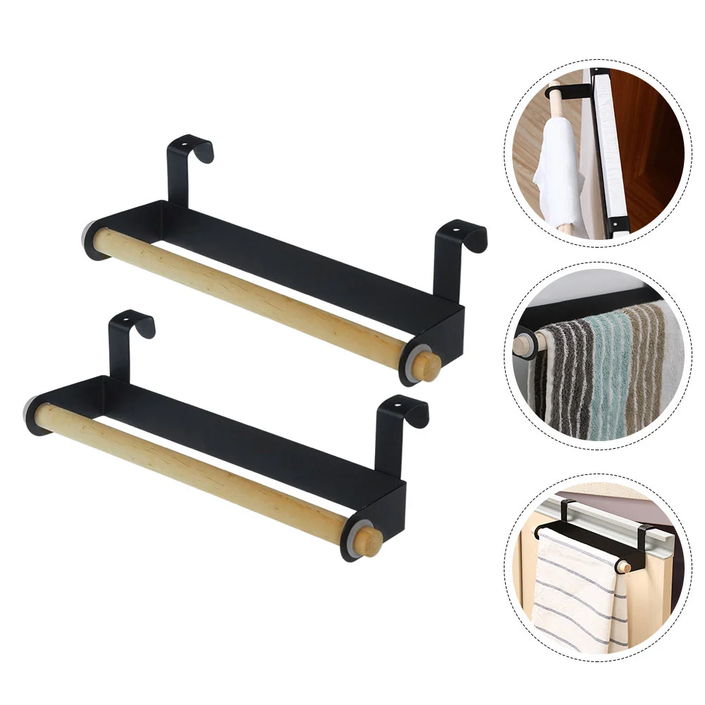 

2Pcs Nail-free Hanging Poles Kitchen Storage Holders Towel Hanging Racks