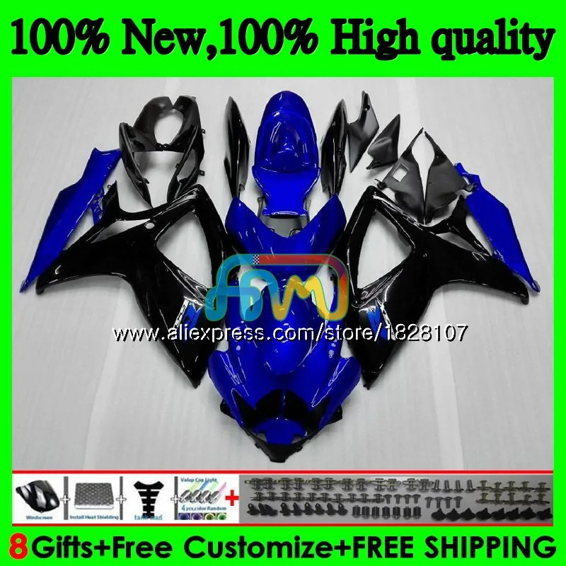 

600/750CC For SUZUKI GSXR 600 750 CC GSX R750 GSX-R600 06 07 37BS.34 GSXR600 GSXR-750 K6 GSXR750 2006 2007 Fairings Blue black