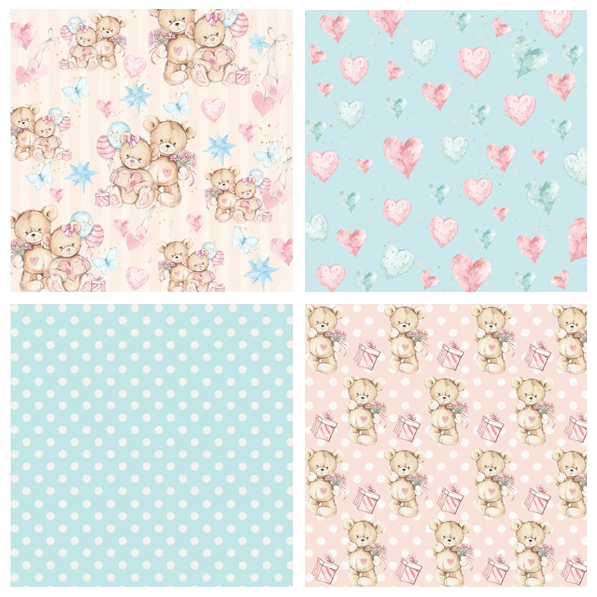 Little Bear 24 sheet 6&quotX6&quot Scrapbooking design patterned paper pack handmade craft Background pad AlinaCraft | Дом и сад