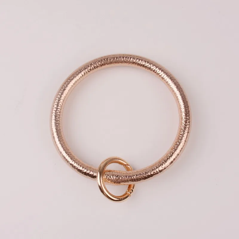 rose gold Кольцо держатель Ретро ювелирные изделия многоцветная с монограммой кожа кисточкой для женщин брелок сумка Подвеска Сплав Брелок для автомобиля - Цвет: rose gold