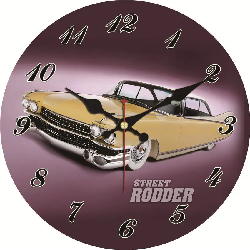 Не тикающие круглые часы большие бесшумные настенные автомобильные гоночные