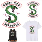 Зеленая нашивка Змея, ривердэйл, South Side Serpents, теплопередающая футболка, аппликация, железная идентификация для одежды