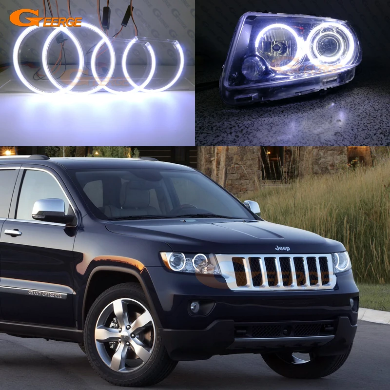 Отличный COB комплект светодиодов глаза ангела halo кольца ультра яркие для JEEP GRAND