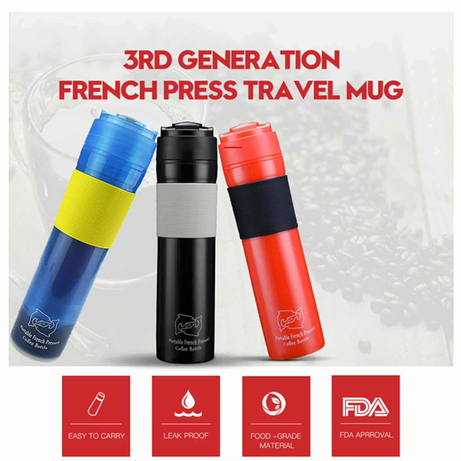 300 мл кружка для путешествий с французским прессом портативная кофеварка стакан