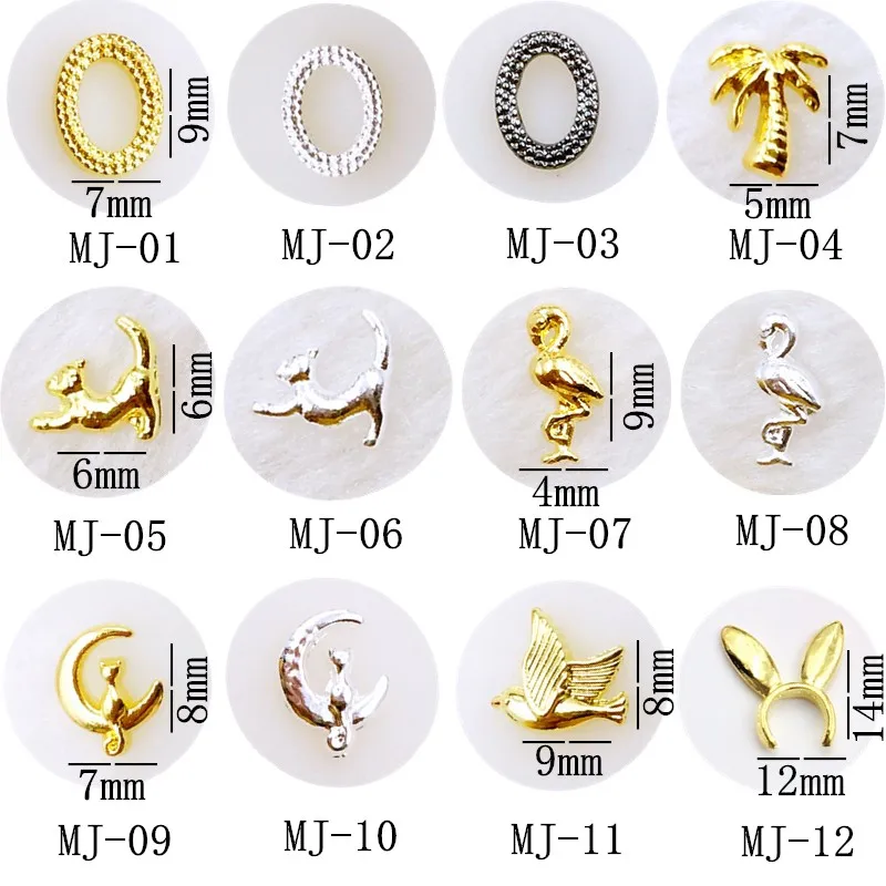 50 шт./упак. металлизированные для дизайна ногтей овальные кокосовое дерево кран