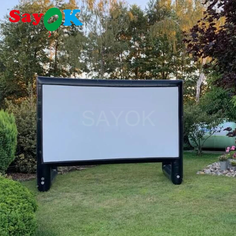 14/17FT PVC Inflatable Projection Movie Screen Airtight Inflatable Movie Projector Screen for Pool Parties(For US Customer Only)