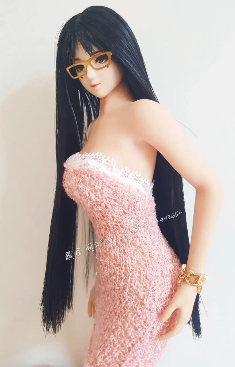 

1/6 Female Figure Knit Dress Clothes For 12" PH Hotstuff UD Jo Doll Body Pink