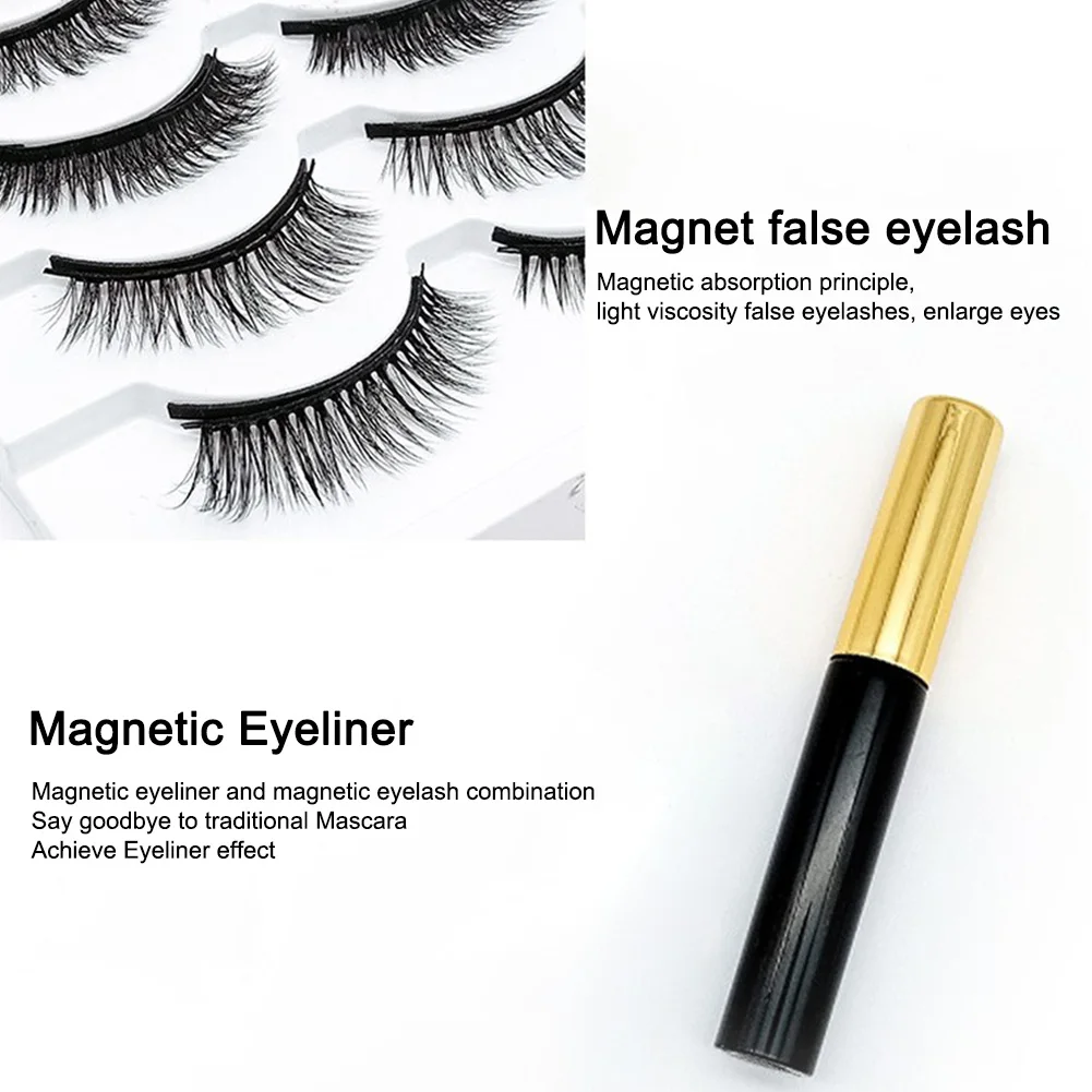 Easy Apply Extension Magnetic Eyeliner Kit Liquid Gift Long Lasting No Glue Reusable Makeup Tool Ultra Thin With False Eyelashes | Красота и