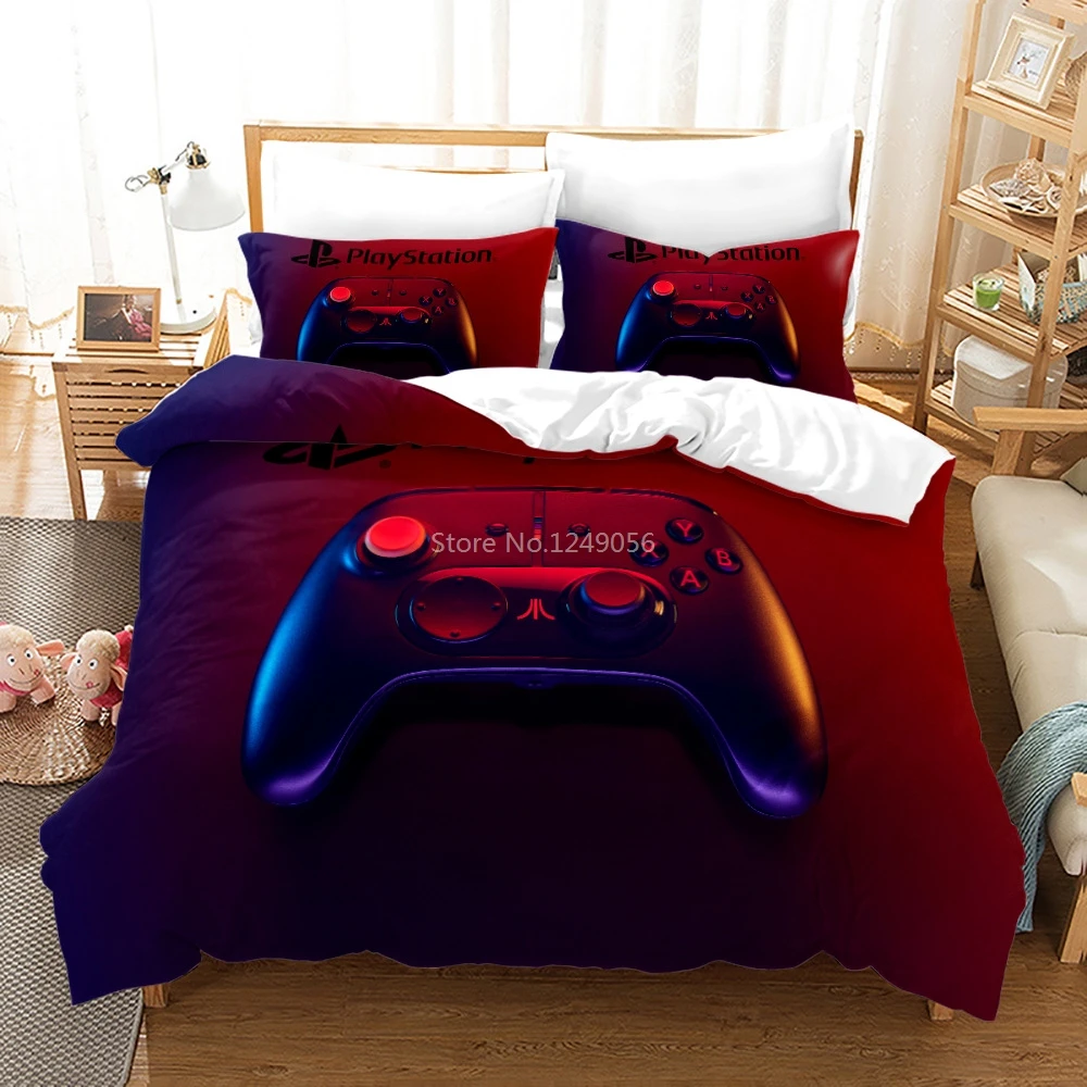 

New PlayStation Pattern Duvet Cover Set with Pillowcase Single Double Twin Full Queen King Size for Bedroom Decor 3d Bedding Set