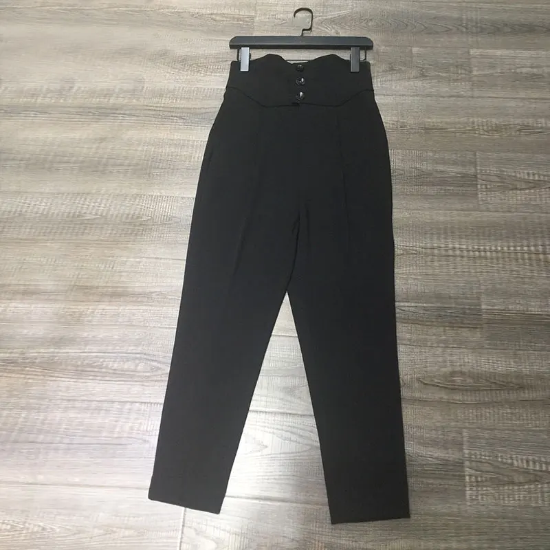 

Women Office Pants Harem Style High Waist Slim Ankle-Length Wear Business Interview Uniform New Female Trousers 2021 Spring