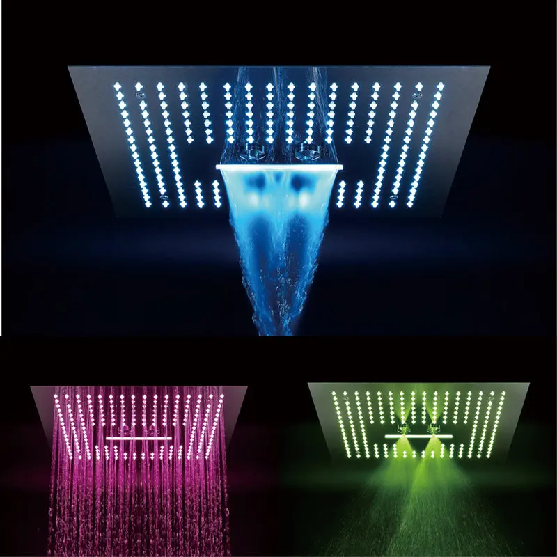 Термостатический черный душевой набор многофункциональный дождевой водопад