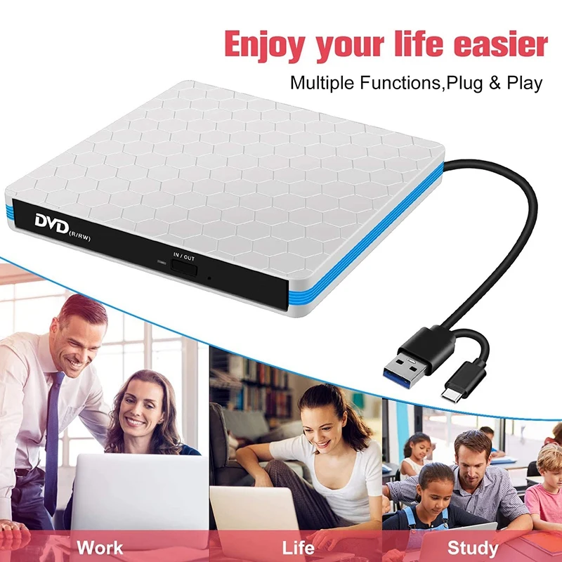 Внешний DVD CD Привод с USB 3 0 и Type-C | Компьютеры офис
