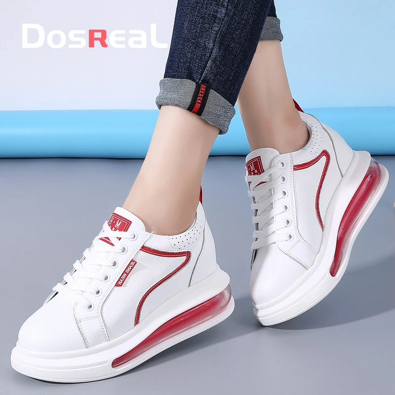 

Women's Casual Shoes Women's Leather Thick-Soled Cushioning Cushioned Sports Shoes Non-Slip Inner Increase Shoes