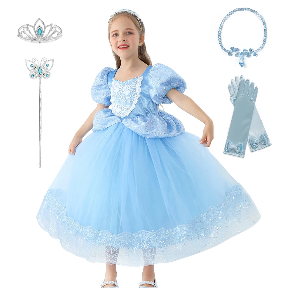 Карнавальное платье Золушки новое бальное принцессы для девочек платья малышей