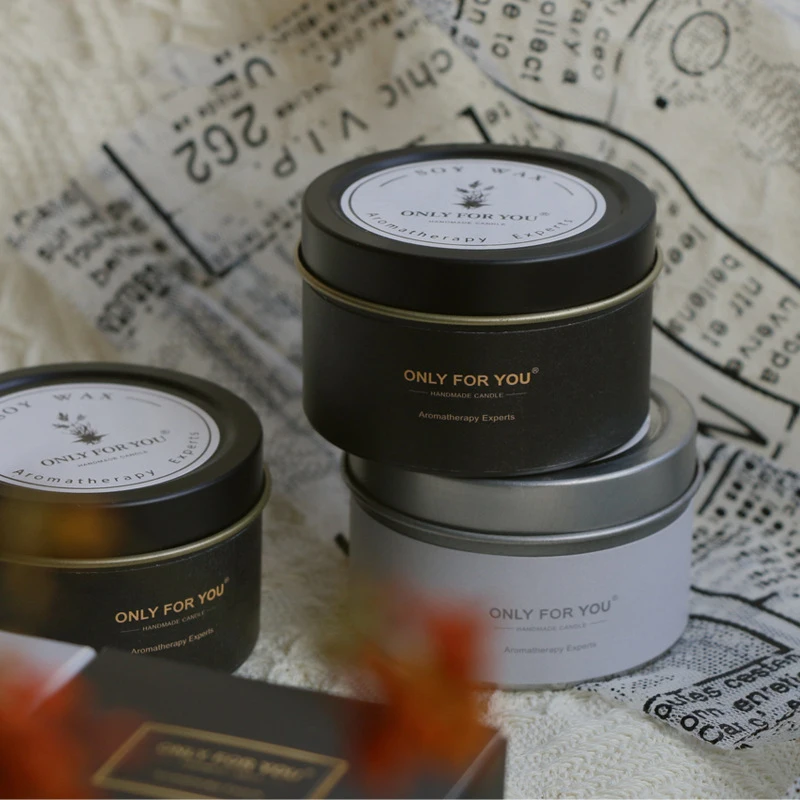 Дорожные банки для свечей черная серебряная жестяная тарелка ароматические