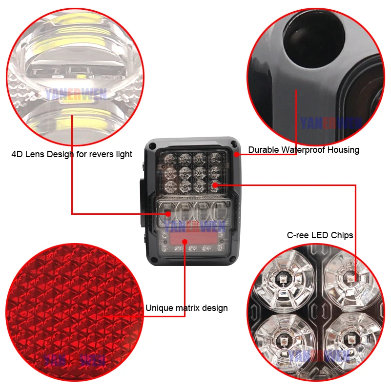 Светодиодсветодиодный стоп сигналы США/ЕС задние сигнальные фонари заднего хода