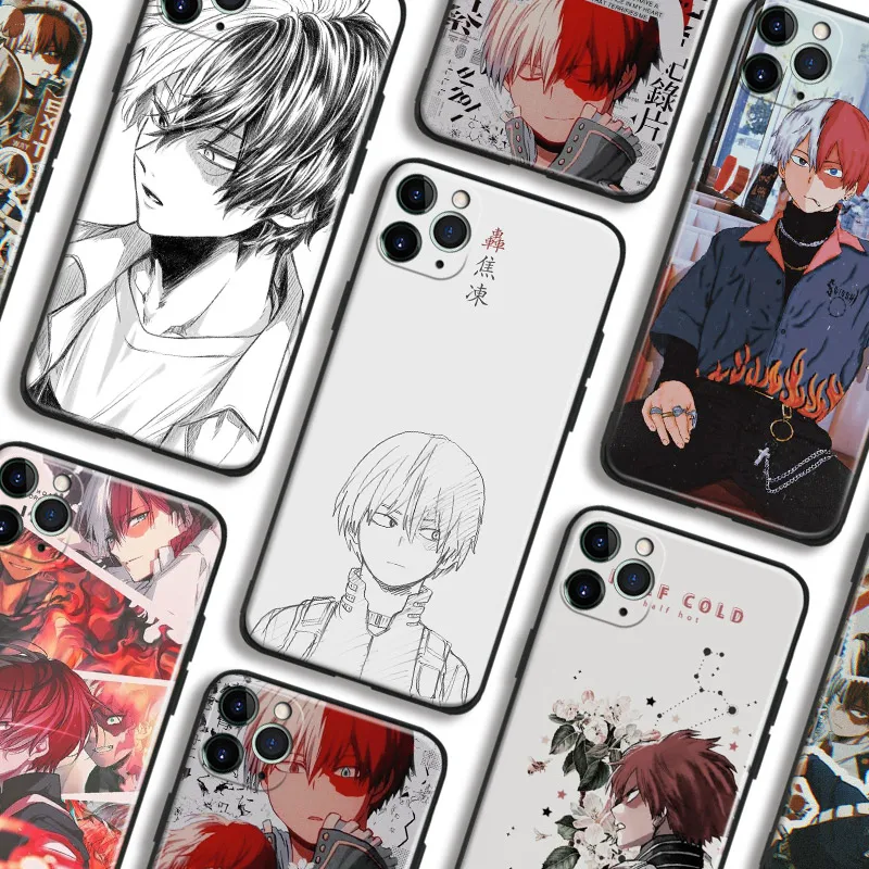 Shoto Todoroki Outline BNHA Anime ДЛЯ iPhone Se 6 6s 7 8 14 Plus X Xr Xs 11 12 13 Mini Pro Max Мягкий силиконовый чехол для телефона.