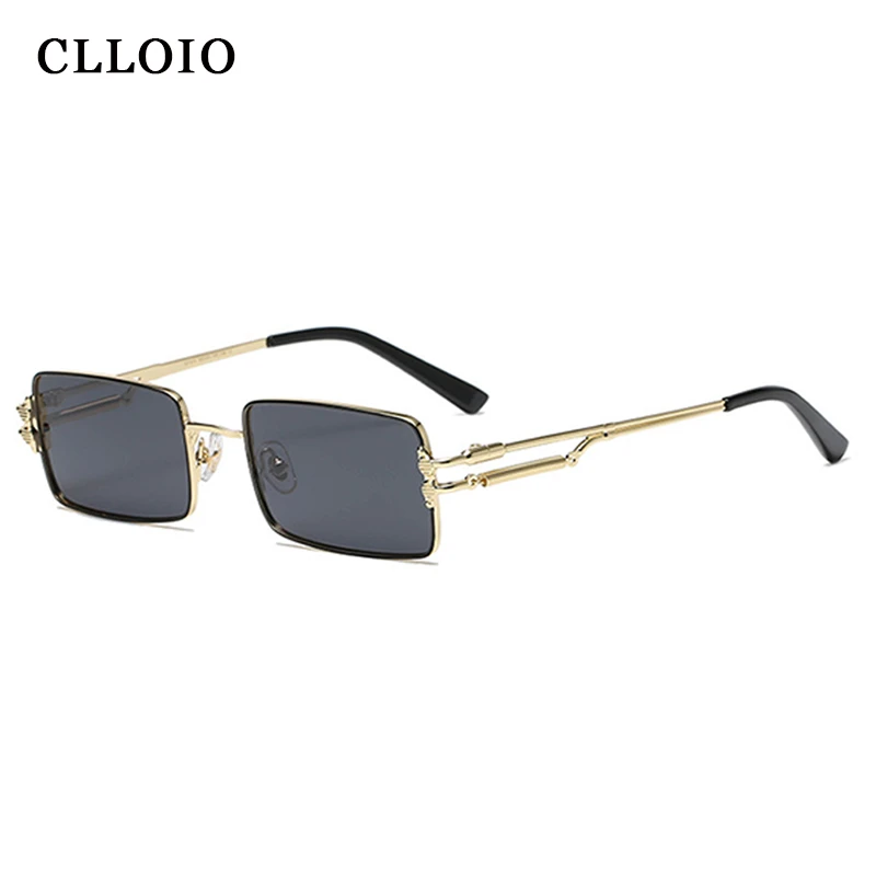 

CLLOIO Vintage Polarized Sunglasses Men Women Shades Glasses Classic Steampunk Glasses Retro Square Metal Frame Eyewear UV400