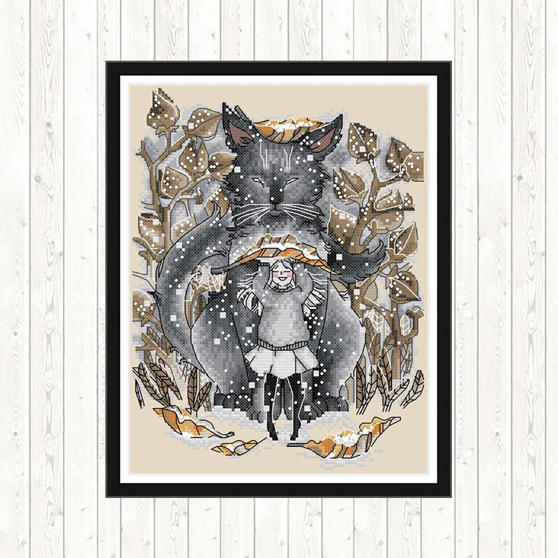 Набор для вышивки крестом DMC с лисьим узором 11 14CT напечатанный на холсте