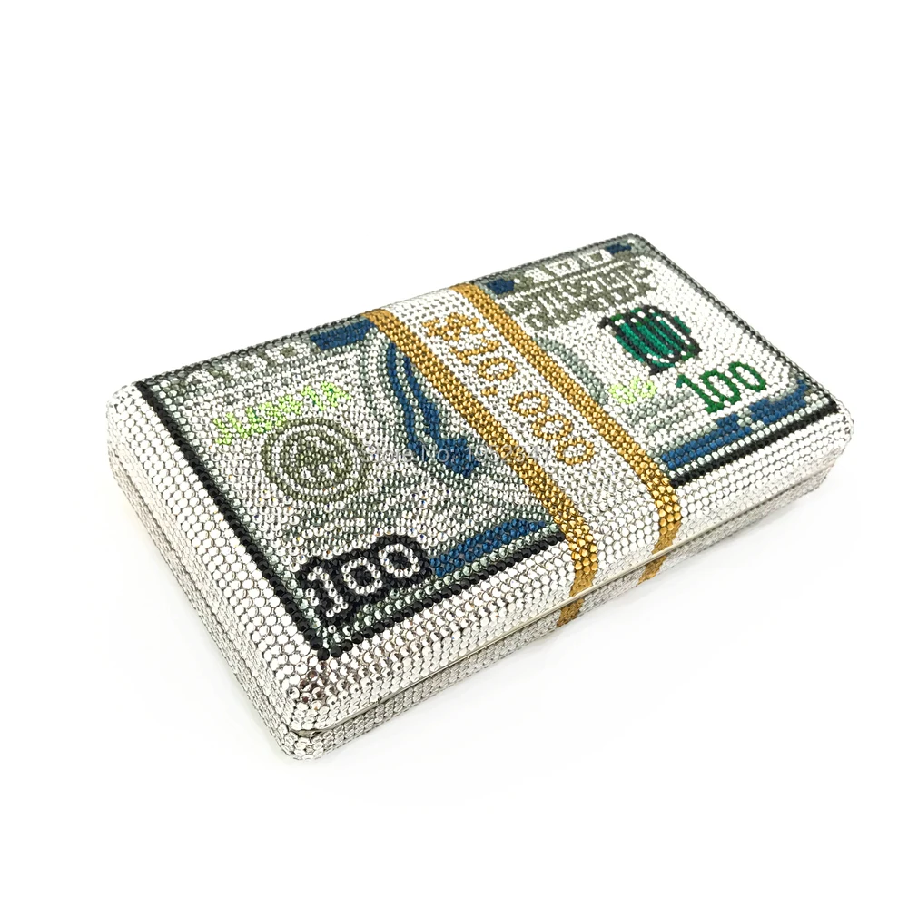 Высококачественный вечерний клатч ручной работы с кристаллами OC4096 вечерняя
