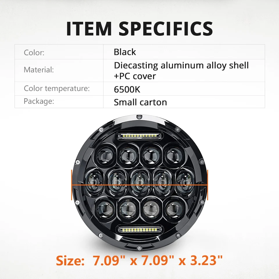 Partol 7 &quot75 Вт Светодиодный светильник для мотоцикла H4 дальнего ближнего света DRL