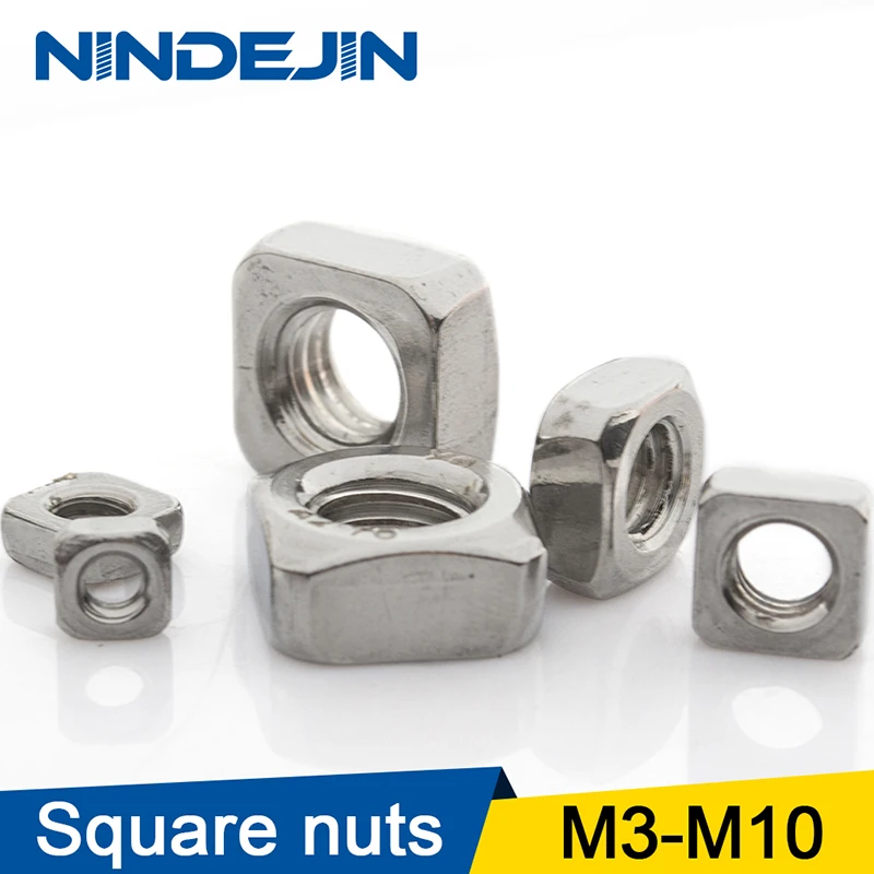 Nindjin 5 50 шт. A2 нержавеющая сталь M3 M4 M5 M6 M8 M10 квадратные гайки Din557|Гайки| |