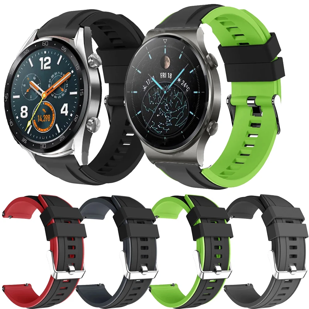 

Сменные Ремешки для наручных часов HUAWEI WATCH GT 2 46 мм/GT Active 46 мм/HONOR Magic, силиконовый ремешок для браслета Huawei GT2 Pro